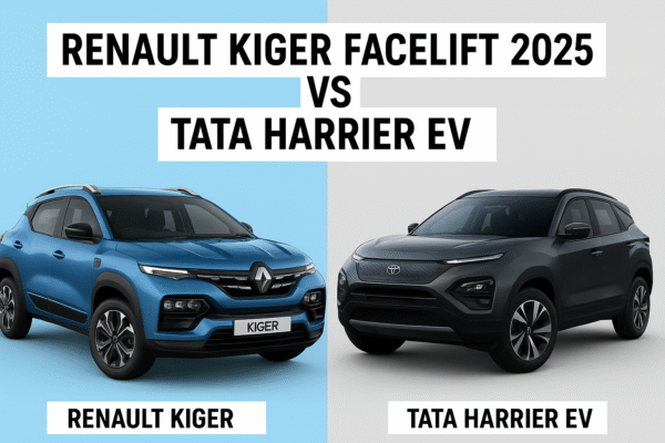 Renault Kiger Facelift 2025 vs Tata Harrier EV 2025 comparison