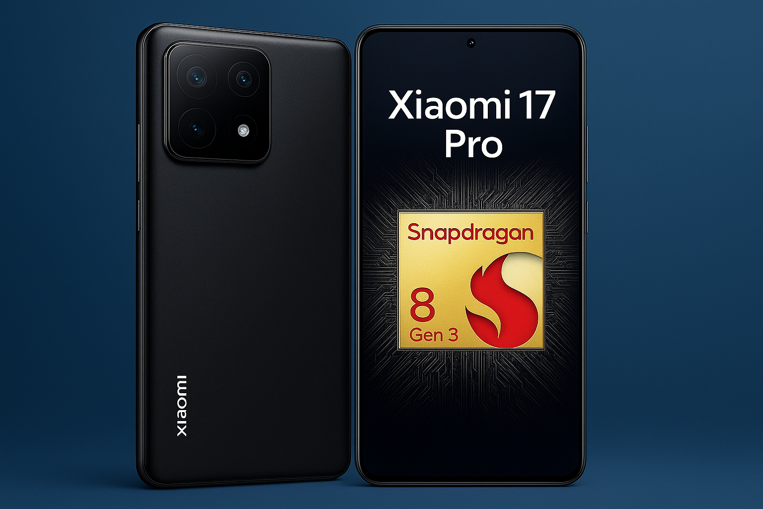 Snapdragon 8 Elite Gen 5 chipset graphic representing Xiaomi 17 Pro’s ultra-fast performance and advanced 3 nm architecture.